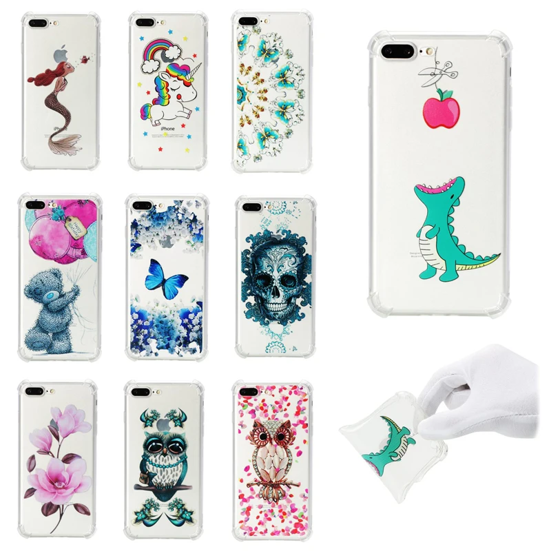 

Antiknock Phone Soft TPU Silicone Cover for Apple iPhone 5 5S SE 6 6S 7 8 Plus X Case Floral Unicorn Shell Coque Capa Fundas