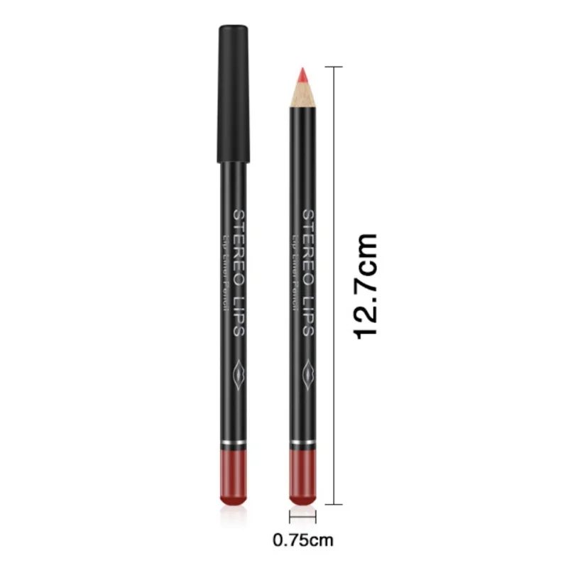 12 шт. Многофункциональный профессиональный карандаш для губ, стойкий водонепроницаемый карандаш для губ, макияж для бровей, косметический цветной карандаш для губ