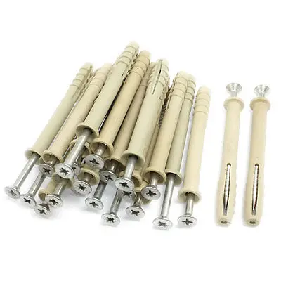20 Pcs Cabinet Spare Part 10mm Plastic Nonslip Wall Plugs w Screw-in Switches from Home ...