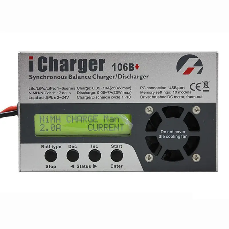 ICharger 106B + 250W 10A 1-6S DC Батарея синхронный баланс зарядное устройство разрядное для RC