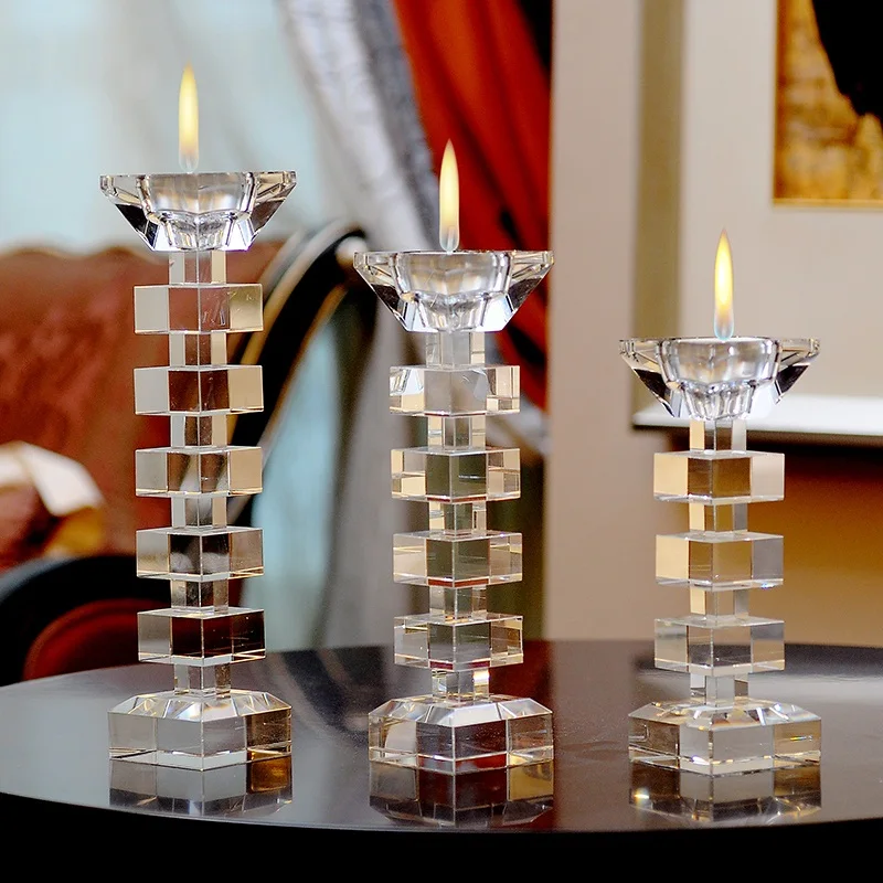 Европа Стиль Хрустальный подсвечник религиозные свечи Tealight держатель Свадебные