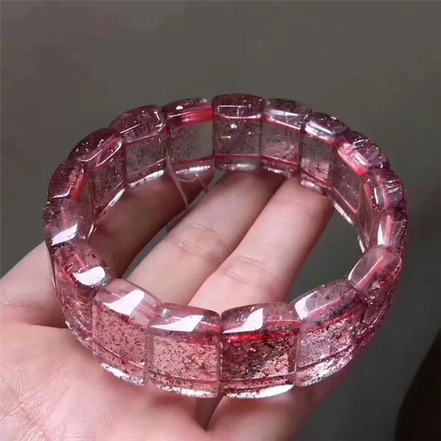 

Genuine Natural Red Super Seven Lepidocrocite Quartz Beads Rare Bracelet AAA