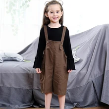 Комбинезон для маленьких девочек, однотонный, мягкий, хлопок, повседневная одежда для малышей свободные штаны 1 шт., летняя одежда комбинезон