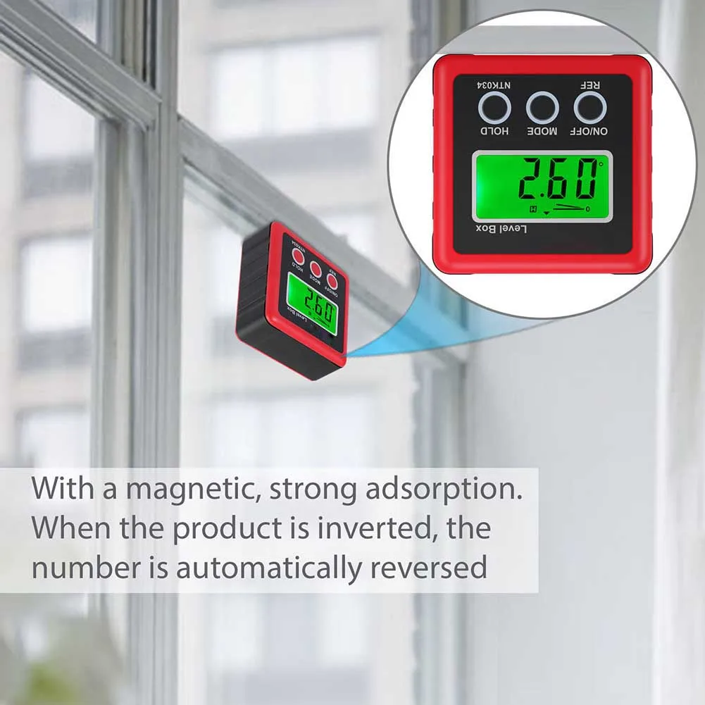 

Digital Box Gauge Angle Protractor Level Inclinometer Magnetic Base 0 - 360 Degree JDH99