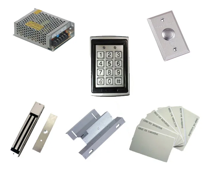 

Free shipping by DHL,access control kit ,waterproof access control+power+magnetic  Lock+ZL bracket +button+10 EM cards,sn:EM-T04