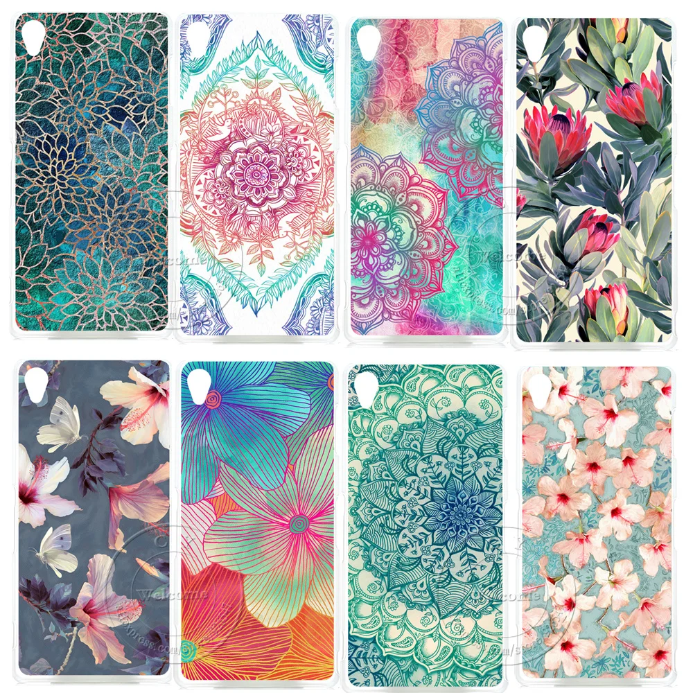 ماندالا زهرة الداتورة الأزهار واضح الصلب حقيبة هاتف بلاستيكية لسوني اريكسون Z1 Z2 Z3 Z3 + Z4 Z5 L39H L50W ماندالا زهرة الداتورة الأزهار واضح الصلب حقيبة هاتف بلاستيكية لسوني اريكسون Z1 Z2 Z3 Z3 + Z4 Z5 L39H L50W