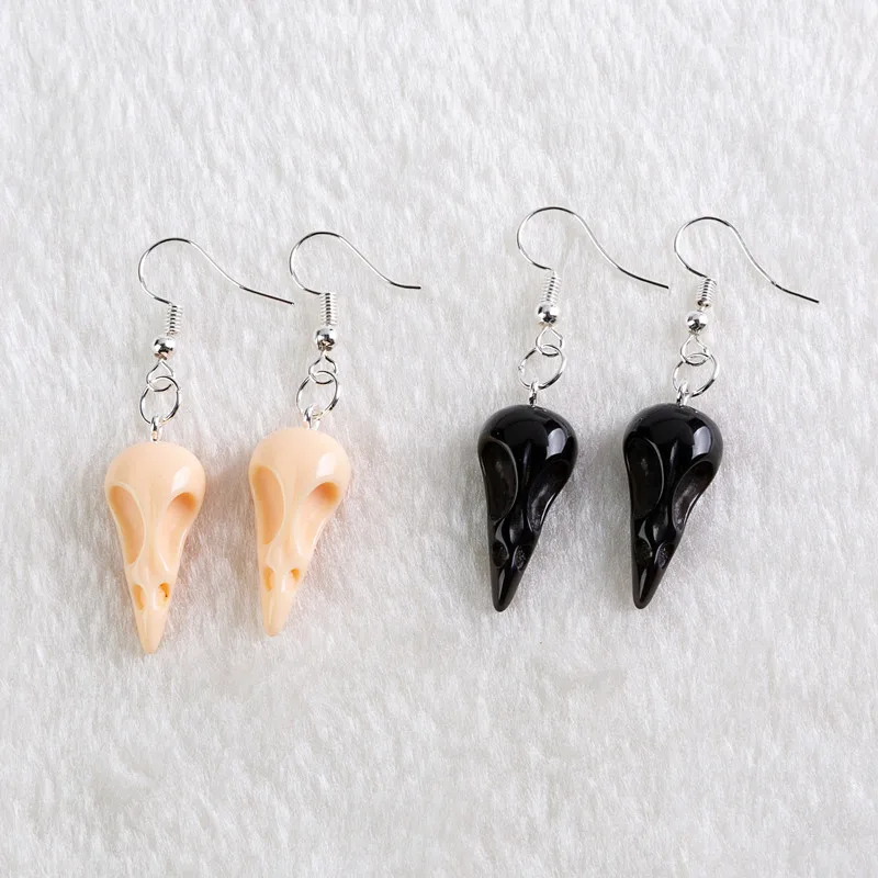 

1pair the small Multicolor resin raven head Earrings Resin earring for Birthday Gift Child Girls Teens Jewelry