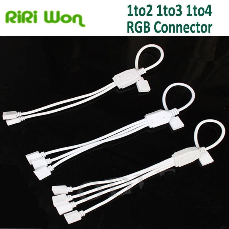 

High Quality Lighting Accessories 4 Pin 1 To 2 Female LED RGB Splitter Connector Cable For 3528 5050 LED Strip
