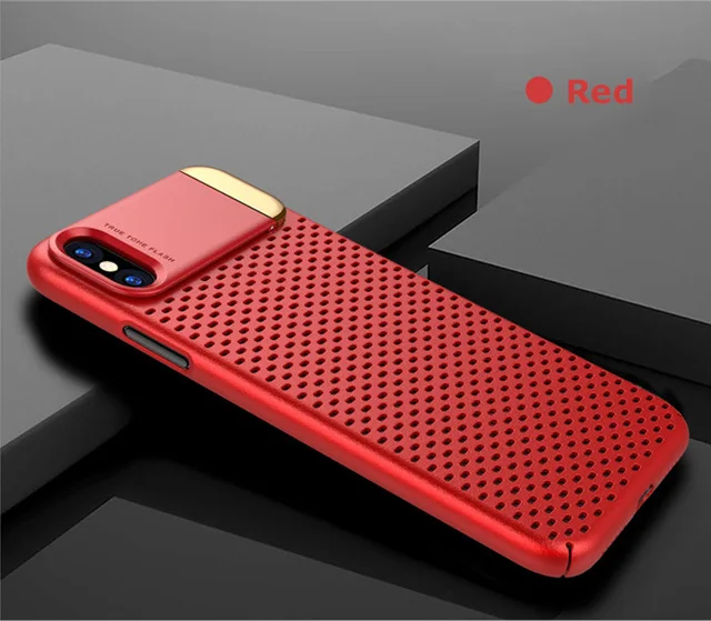 Жесткий Чехол для iPhone X 10 Чехол ультра тонкий Подставки противоударный чехол для iPhone X 10 Крышка - Цвет: red
