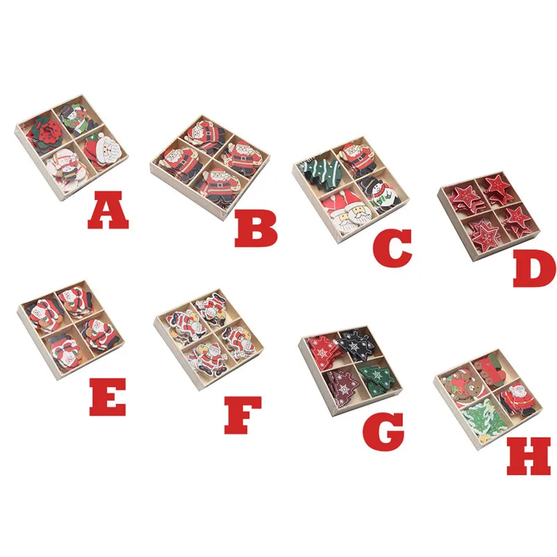 20pcsbox Christmas Wooden Labels Christmas Closet Window Wall Stickers Decor Christmas Decorations For Home N22 (19)
