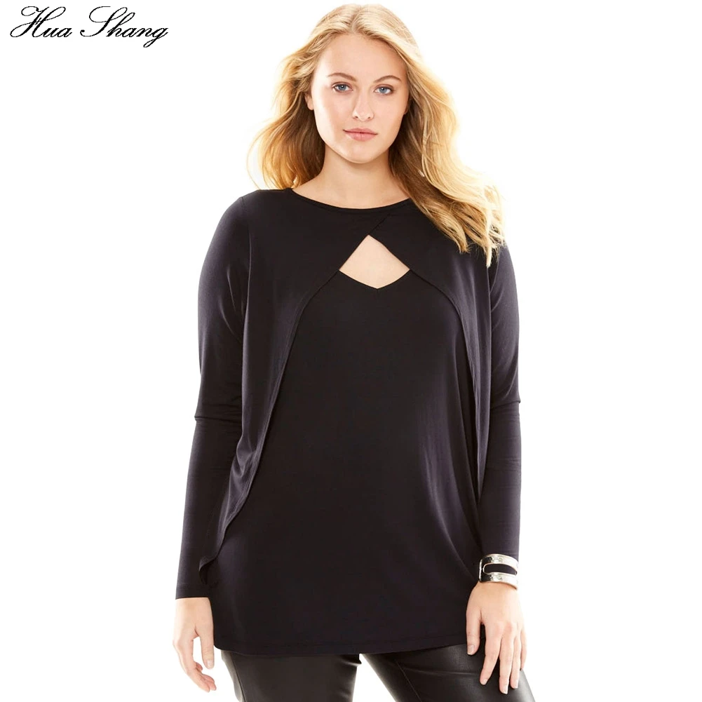 

Autumn Winter Long Sleeve Blouse Plus Size Women O Neck Elegant Hole Bust Sexy Blouse Shirt Ladies Tunic Tops