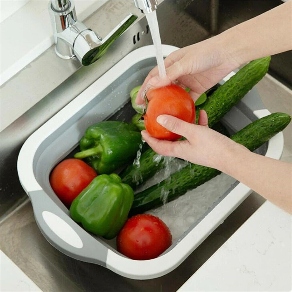 4 in 1 Multi-Board Dayvion No More Tools Drain Basket Foldable for Kitchen Fruit