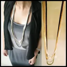 Новинка г. Многослойные золотые металлические декоративные ожерелье 12 шт./лот