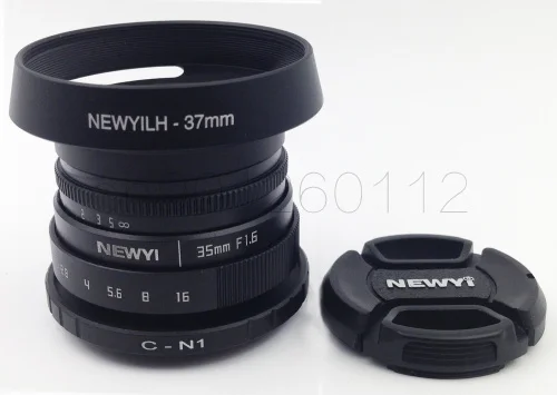 7 в 1 комплект 35 мм f/1,6 CCTV Мини объектив для Nikon1 V1/J1/V2/J2/J3/V3/S1/S2/AW1/JMount камеры и адаптер бленды