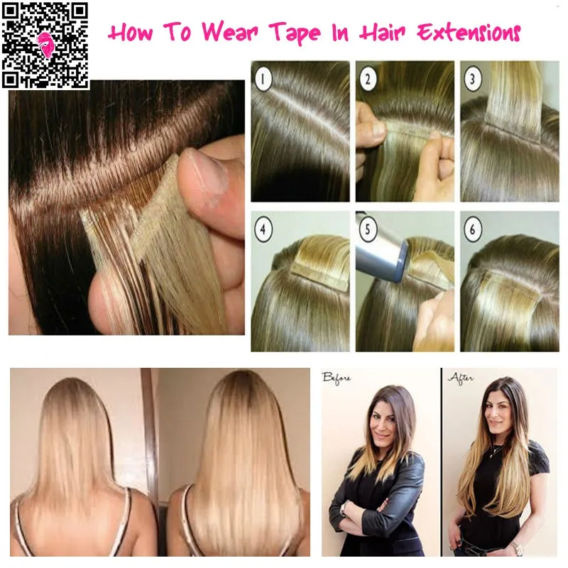 PU skin weft tape in hair extensions