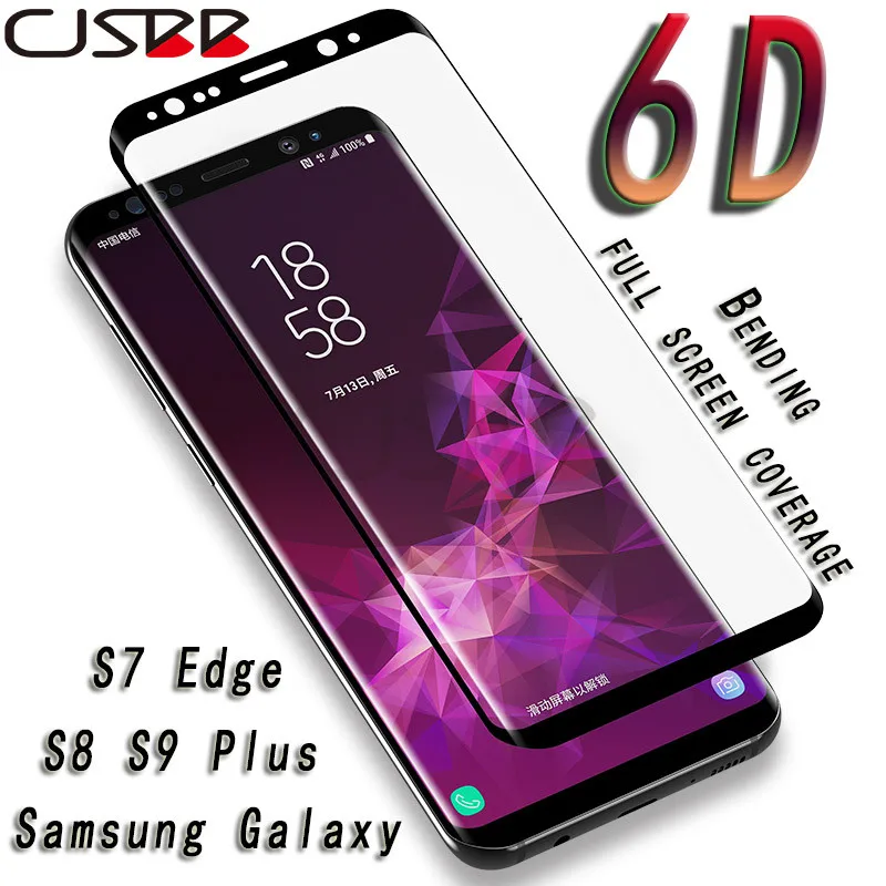 6D закаленное стекло для samsung Galaxy s9 s8 plus note 8 S9 Plus Защитная пленка экрана s7 edge полное