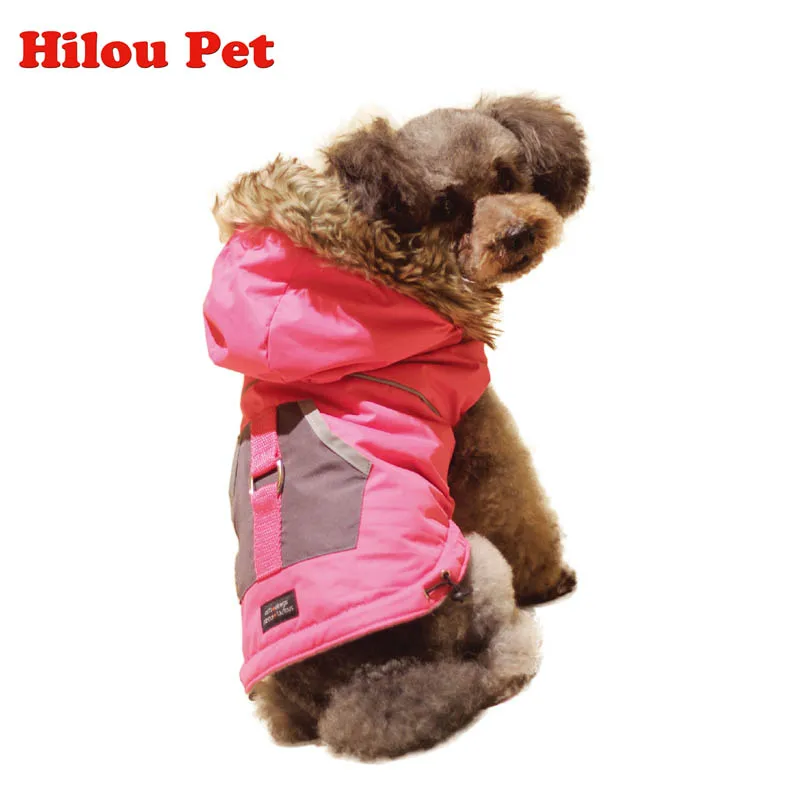 Waterproof Reversible Wearable Dog Jacket Pocket Design Warm Winter