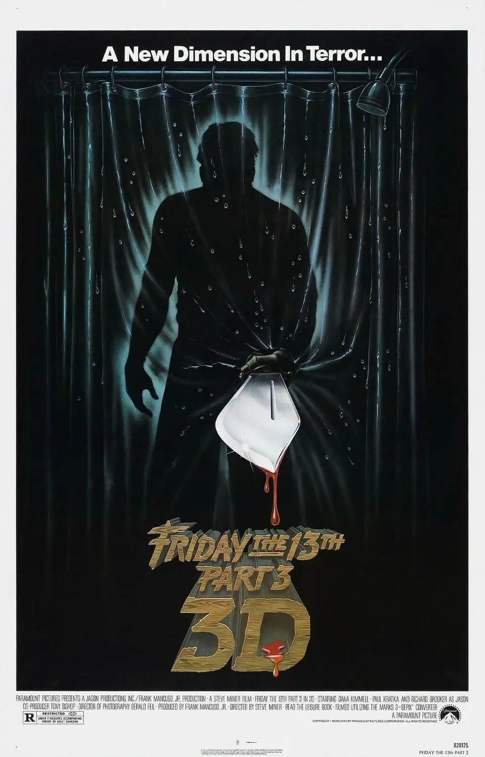 

N1226 FRIDAY THE 13TH Part 3 3D Movie Horror Jason Voorhees Slasher Wall Sticker Silk Fabric Poster Art Indoor Decor Bright