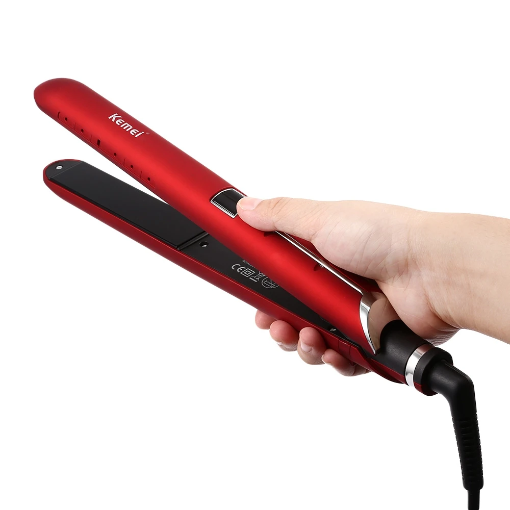 

Kemei2205 Rapid Heating LED Display Hair Straightener Dry & Wet Use Straightening Irons 100-200 Degree Each 5 Degree Adjustable