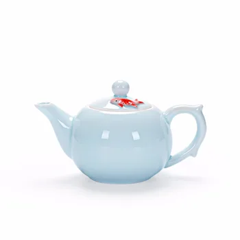 

Celadon fish teapot single pot Ceramic tea kungfu tea ceremony creative filter flower teapot