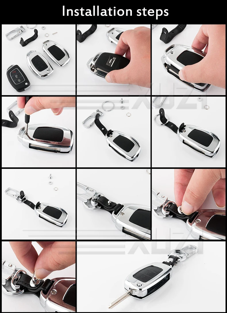 Цинковый сплав кожа авто крышка ключ бумажник чехол для ключей протектор для hyundai ix35 IX45 Santafi Solaris автостайлинг
