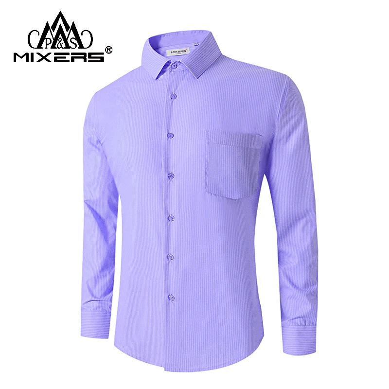 Новинка хлопковые дышащие мужские рубашки с длинным рукавом больших размеров повседневные фиолетовые мужские синие повседневные рубашки мужская одежда Camisa 4XL