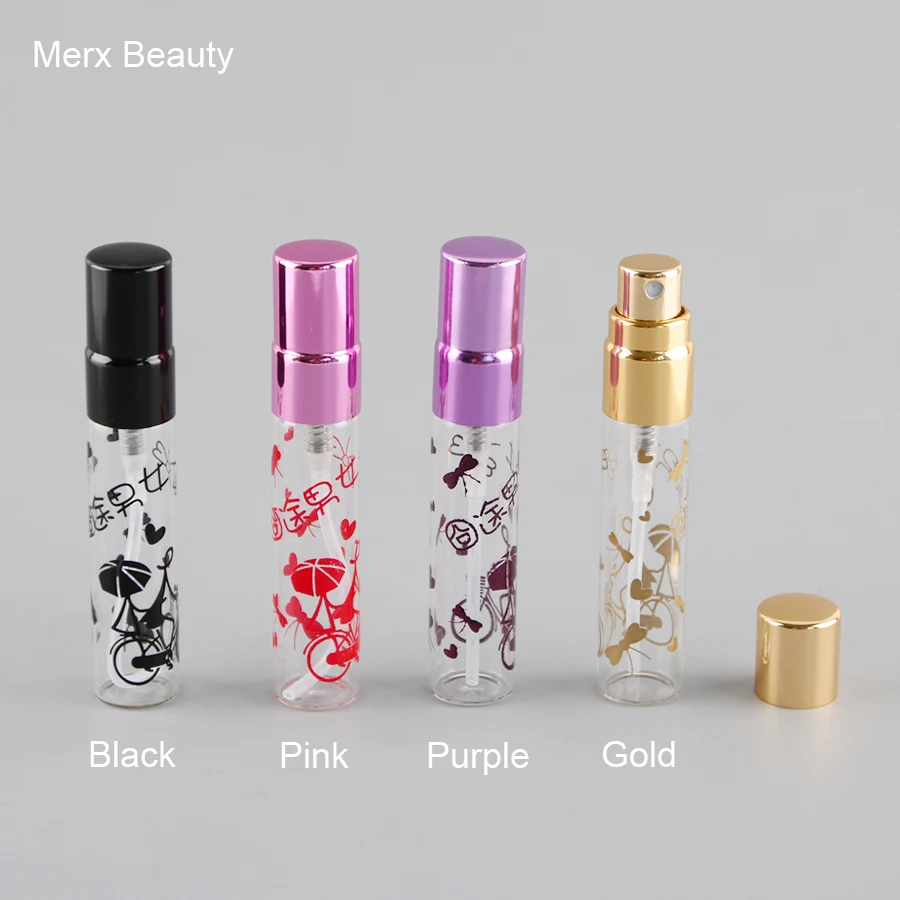 4pcs/lot 5ml Perfume lotion and other liquid packaging 4 colors selection Transparent Glass