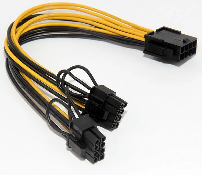 PCI-E PCIE 8p Female to 2 Port Dual 8pin 6+2p Male GPU Graphics Power Cable USA