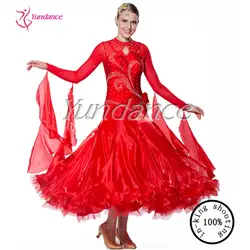Новое платье для бальных танцев красные элегантные Танцы платья 2016 b-11680