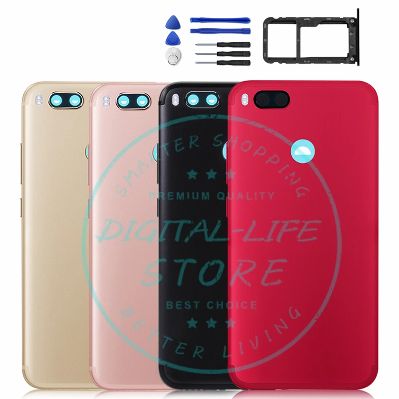 

For Xiaomi Mi A1 MiA1 Battery Back Cover Rear Door Housing Replacement Repair Spare Parts+ Power Volume Button Card Tray Holder