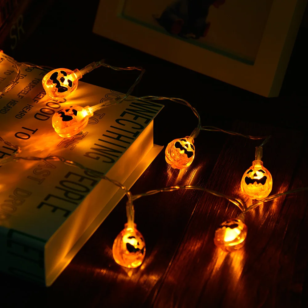 

1.2m 10leds Pumpkin LED String Lights Battery Power Halloween LED Garlands Holiday Party Patio Garden Decoration Fairy Lights