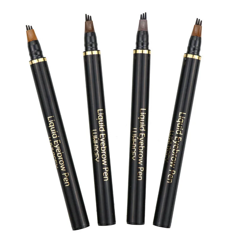 

4 Color Microblading Eyebrow Pencil Waterproof Fork Tip Tattoo Pen Tinted Fine Sketch Eye Brow Pencils Long Lasting Eyebrows