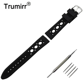 

19mm 20mm 21mm 22mm 23mm 24mm Silicone Rubber Watch Band for Hamilton Stainless Tang Buckle Wrist Strap Bracelet Black Red