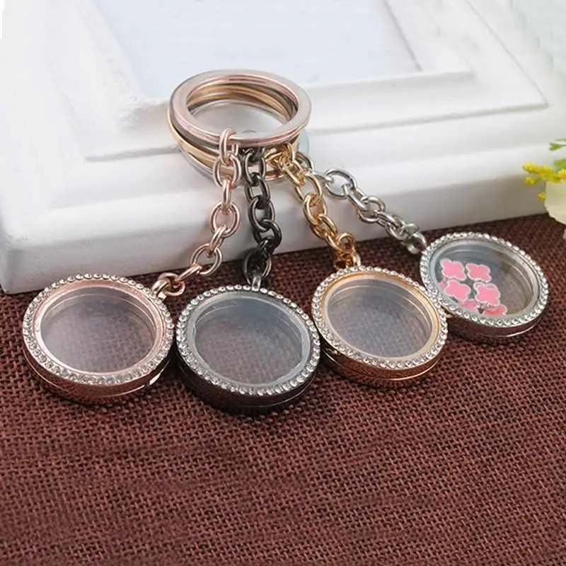 

New Fashion 2018 Black Round Keyring Keychain Key Chain Ring Key Fob for Gift