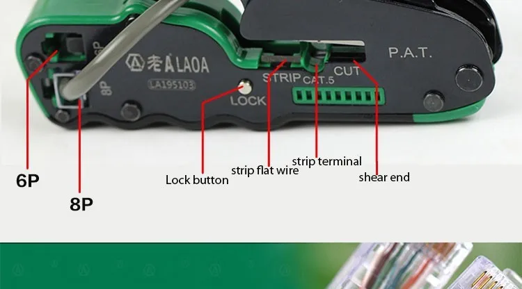 Laoa подарочной коробке 6 P 8 опрессовка плоскогубцы Сетевые средства Портативный многофункциональный кабель Провода Зачистки Терминал