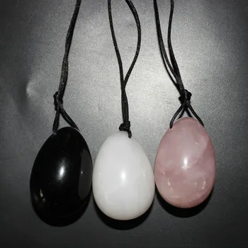 

45mm*30mm Drilled Natural stone Yoni Egg for Kegel Exercise Pelvic Floor Muscle Exerciser Jade Egg Massage Ball