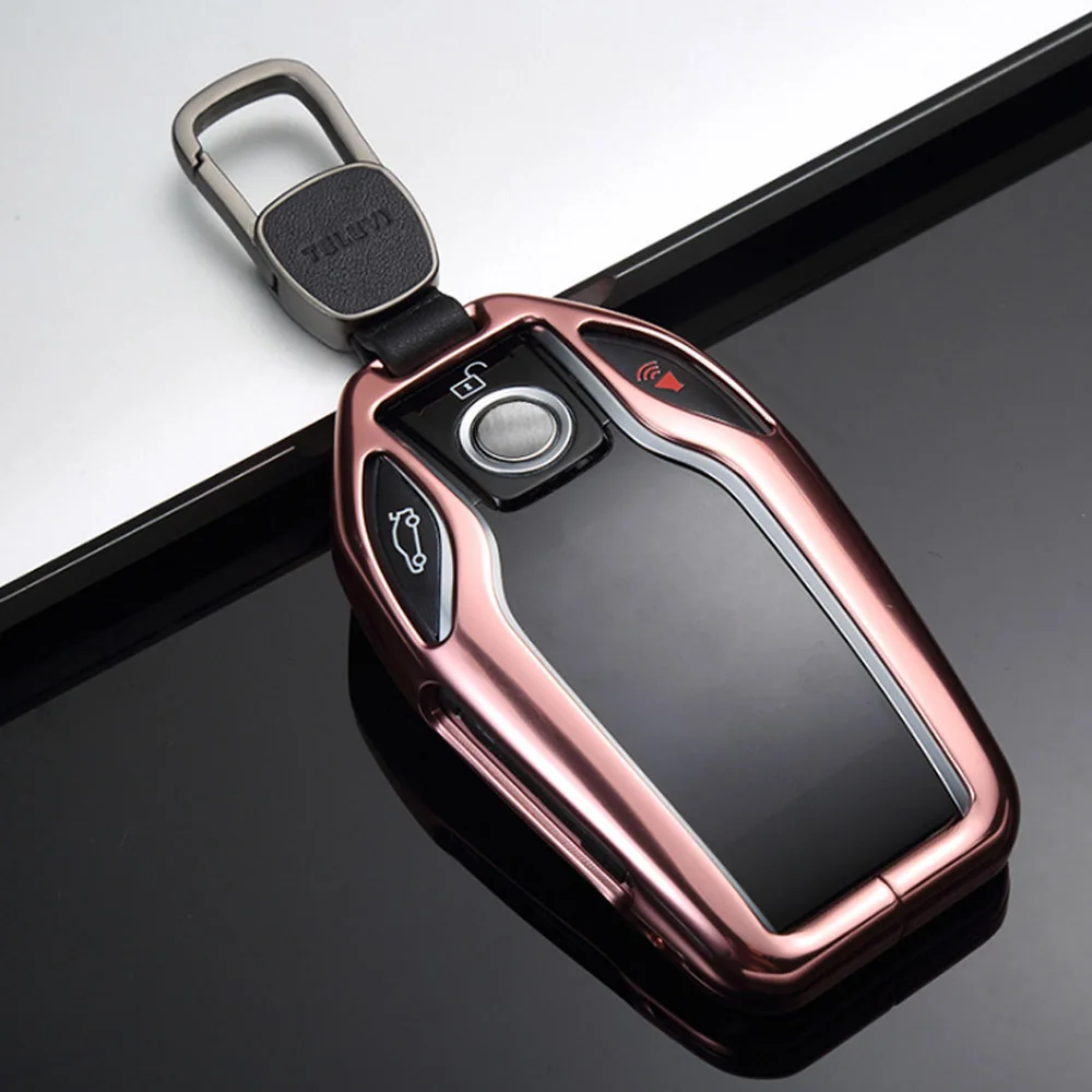 Алюминий брелок для автомобильных ключей, светодиодный Дисплей ключ чехол для ключей для BMW 5 7 серии G11 G12 G30 G31 G32 i8 I12 I15 G01 X3 G02 X4 G05 X5 G07 X7