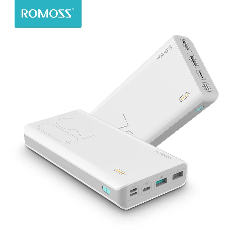 30000mAh ROMOSS Sense 8+ Power Bank Portable External Battery With QC Two-way Fast Charging Portable Charger For Phones Tablet