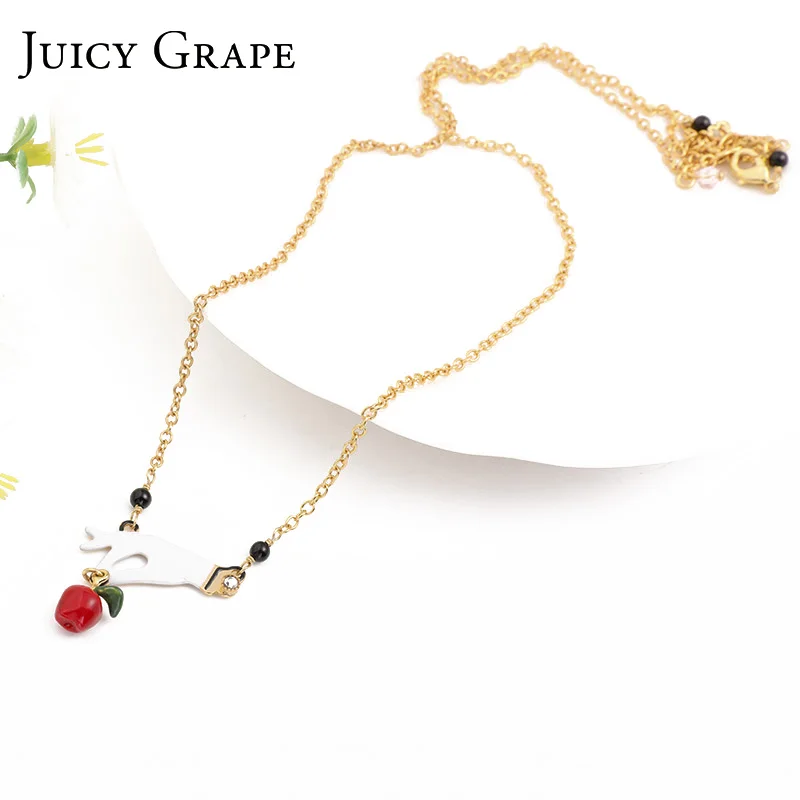 

new arrival handmade copper plated apple gold necklace jewelry for Christmas gift