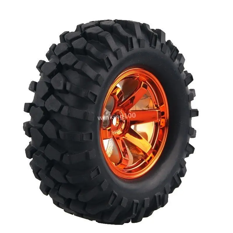 

4PCS 1/10 1.9Inch Off Road Climb Rock Car Tires Super Soft 96MM Rubber Tyre plating Wheel Rim Hex 12MM For Tamiya CC01 D90 709