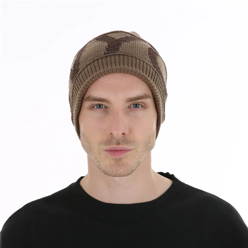 Fetsbuy Для мужчин вязаная шапка зимние Skullies шапочки для Для мужчин ДОБАВИТЬ Бархатные Теплые Вязание Кепки мальчиков Повседневное хип-хоп
