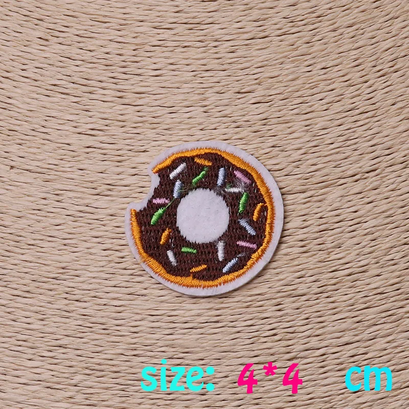 2016year New arrival 1PC Doughnut font b food b font Iron On Embroidered Patch For Cloth