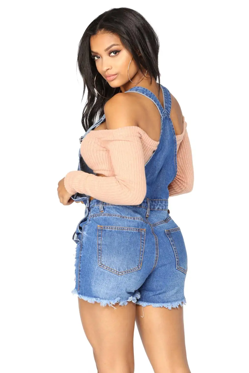 Raw-Hem-Ripped-Denim-Short-Overall-LC786012-4-4