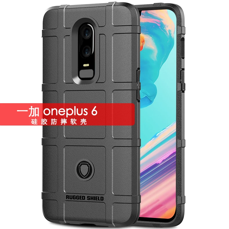 

For Coque OnePlus 6 Case Silicone Cell Phone Case For One Plus 6 Case Rugged Armor Shockproof Dous Cover Black