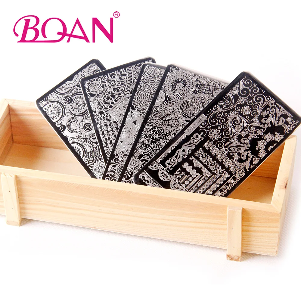 

5 Pc/Set Nail Template Stamping Plate Swirl Nails Art Stamp Template Lace Flower Animal Pattern Nail Art Stamp Template SPV-001