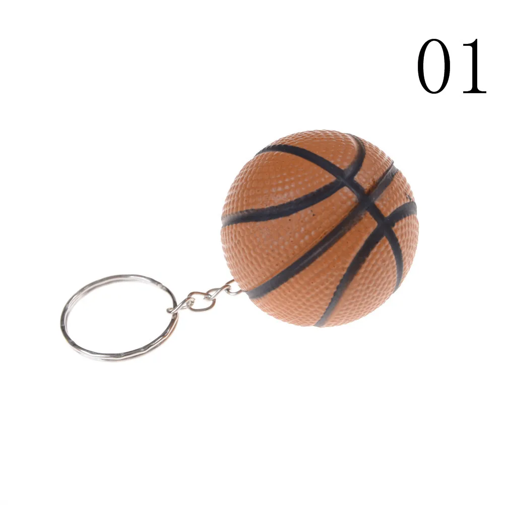 BASKETBALL Sport Quality Leather and Chrome Keyring 