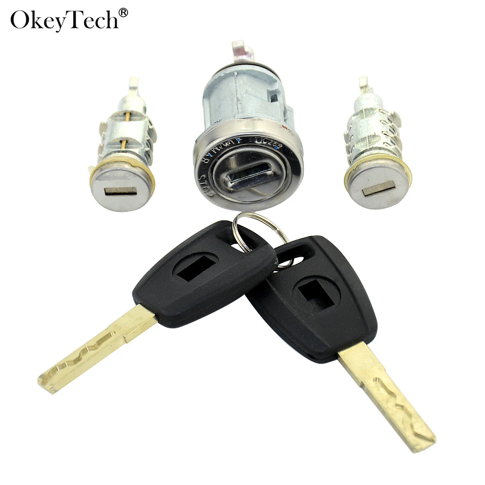 Okeytech جديد Lgnition مجموعة غلق مفتاح ل فيات سيارة طحن قفل السيارة الأصلي تعديل سيارة الباب اسطوانة سيارة مفتاح قفل جذع قفل