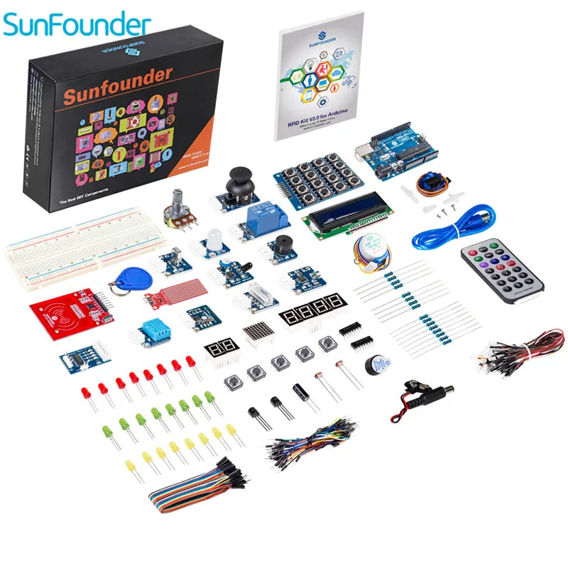 SunFounder RFID V2.0 стартовый комплект для Arduino Uno R3 Mega Nano печатная плата датчики макетная