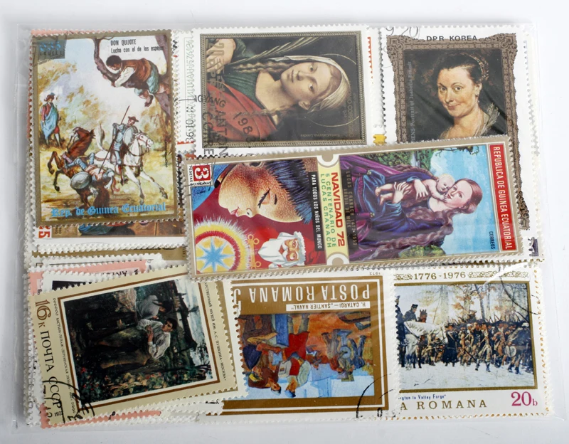 Новые 20 шт./лот всемирно известные художники штампы для рисования все разные из многих стран без повторения помеченные почтовые марки сбора