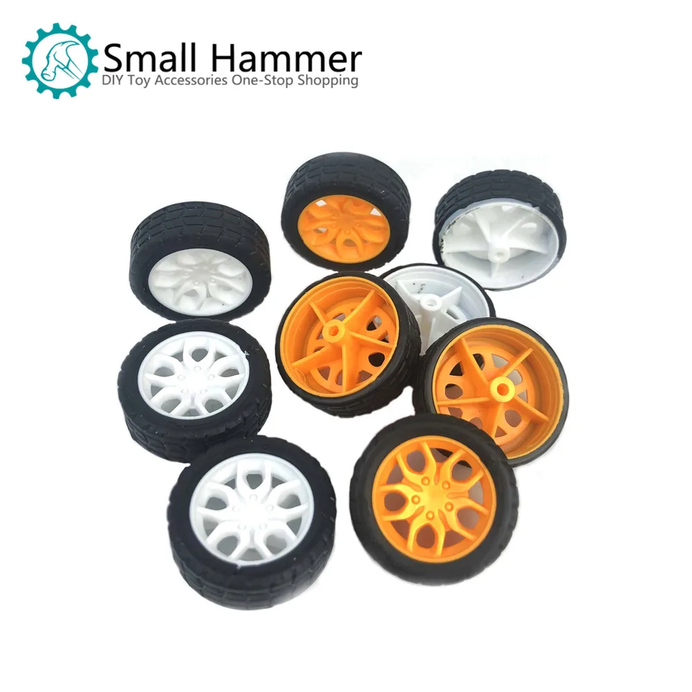 MroMax 30mm Rubber Toy Car Wheel Tires DIY Model Robots 4pcs Good Wear Resistance Red and Black